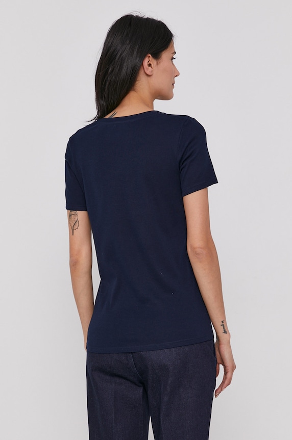 Oblečenie Bavlnené tričko United Colors of Benetton 3GA2E4230.016 tmavomodrá