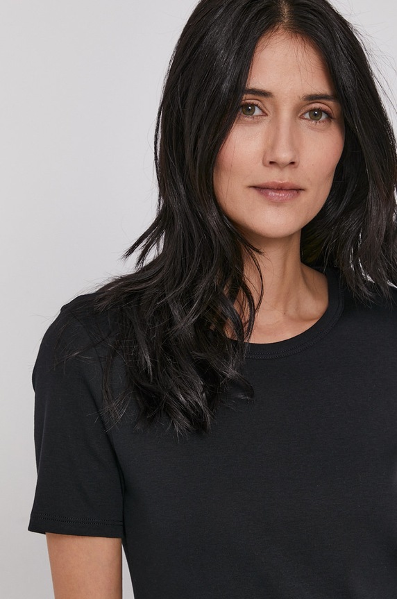 Βαμβακερό μπλουζάκι United Colors of Benetton μαύρο 3GA2E16A0.100