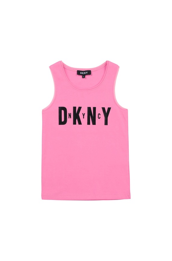 Dkny - Top dziecięcy 156-162 cm D35R21.156.162 z elastanem różowy D35R21.156.162