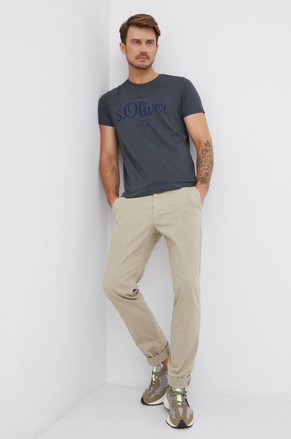 T-shirt bawełniany 2057432 szary AA00