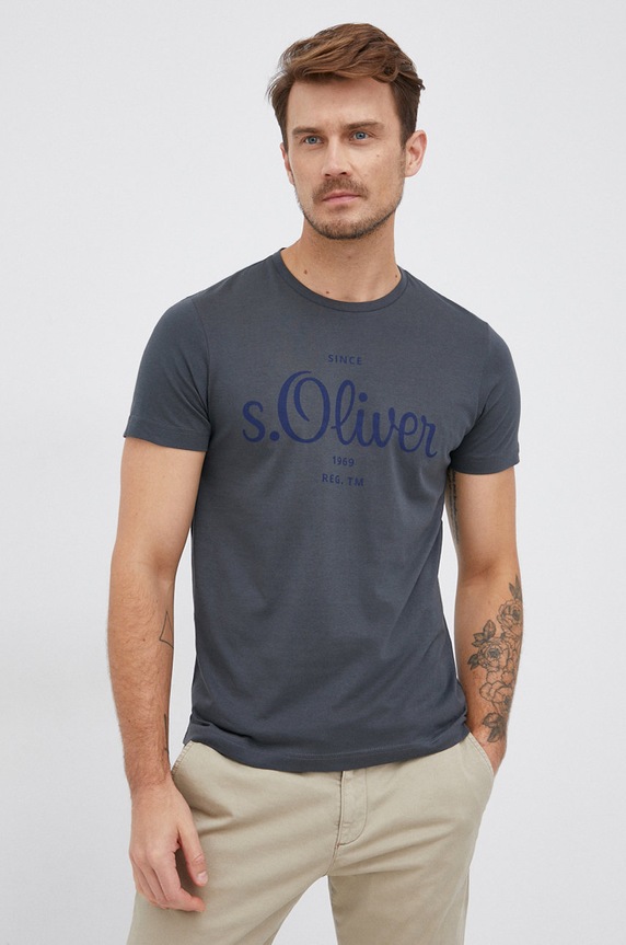 T-shirt bawełniany szary 2057432
