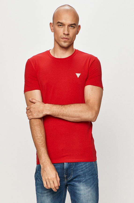 Guess T-shirt M1RI24.J1311 z elastanem czerwony M1RI24.J1311