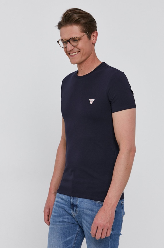 Tričko Guess s elastanom tmavomodrá M1RI24.J1311