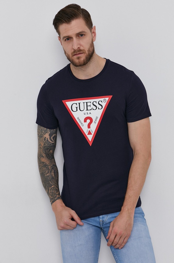 Guess - T-shirt M1RI71.I3Z11 nadruk granatowy M1RI71.I3Z11