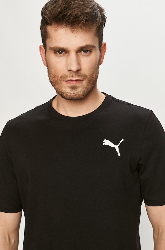 Βαμβακερό μπλουζάκι Puma μαύρο 586668