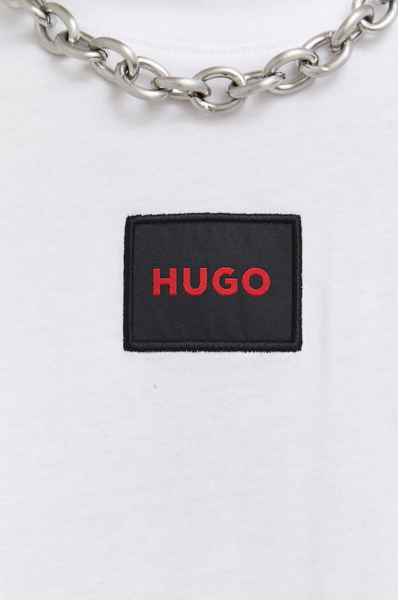 HUGO T-shirt basic męski bawełniany Diragolino212 50447978 biały