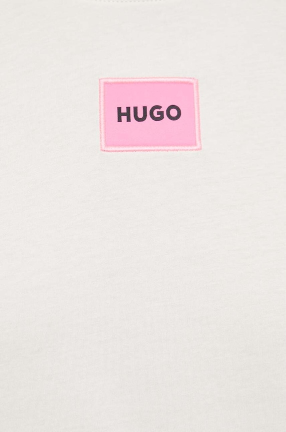 HUGO basic tričko pánske bavlnené Diragolino212 béžová 50447978