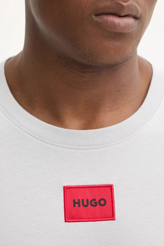 HUGO basic tričko pánske bavlnené Diragolino212 sivá 50447978