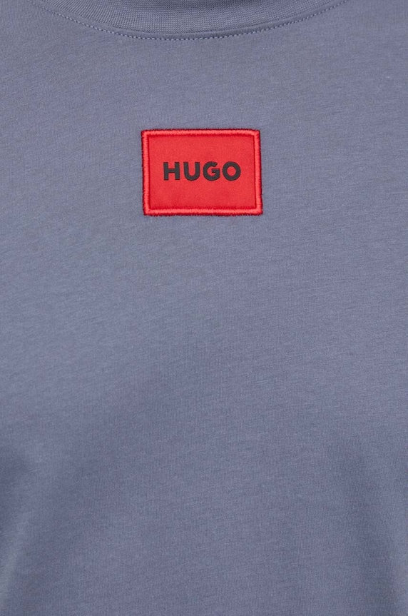 HUGO T-shirt basic męski bawełniany Diragolino212 niebieski 50447978