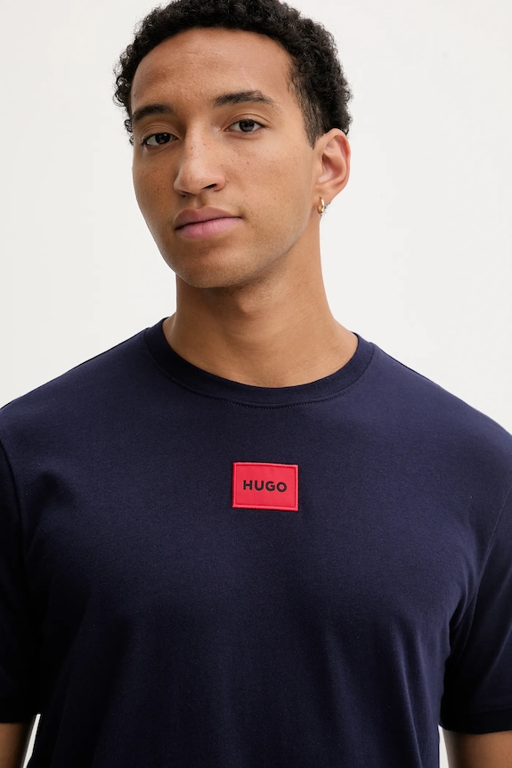 HUGO basic tričko pánske bavlnené Diragolino212 tmavomodrá 50447978