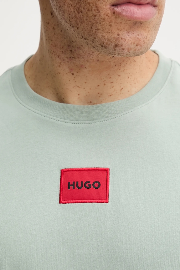 HUGO basic tričko pánske bavlnené Diragolino212 zelená 50447978