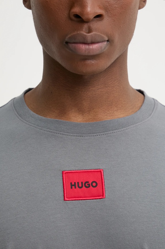 HUGO T-shirt basic męski bawełniany Diragolino212 50447978 szary