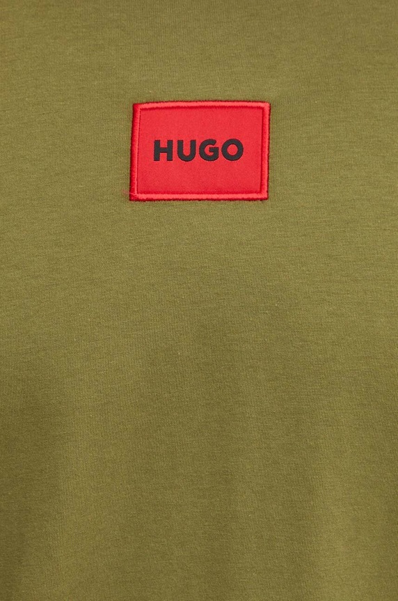 HUGO T-shirt basic męski bawełniany Diragolino212 zielony 50447978