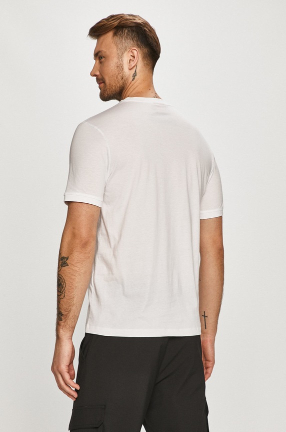 Ρούχα HUGO t-shirt βασικό ανδρικό βαμβακερό Diragolino212 50447978 λευκό