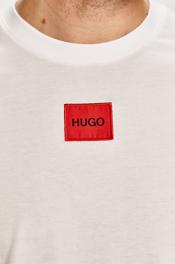 HUGO t-shirt βασικό ανδρικό βαμβακερό Diragolino212 50447978 λευκό