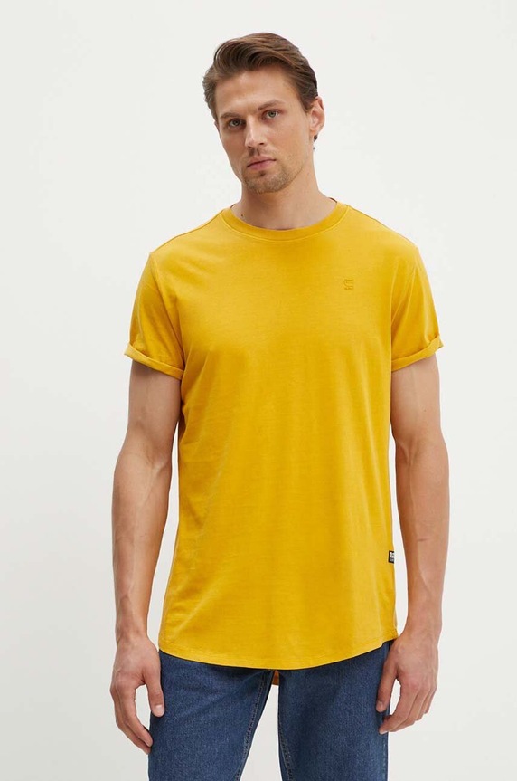 G-Star tričko pánské bavlněné Lash žlutá D16396.2653