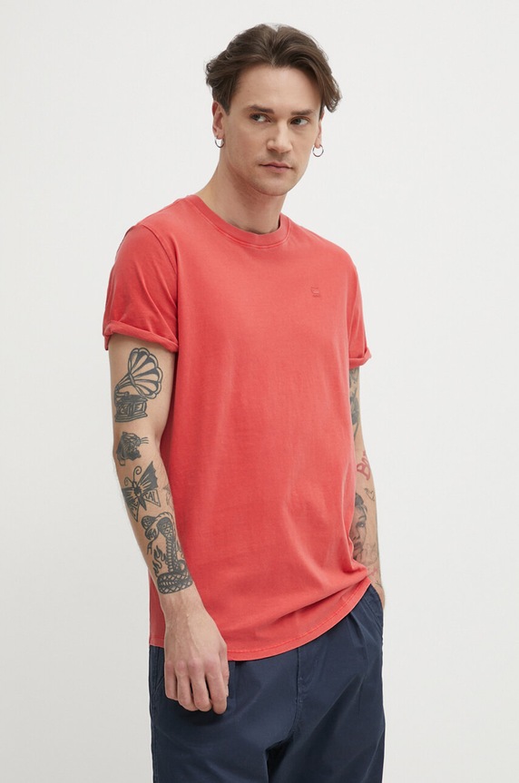 G-Star t-shirt męski bawełniany Lash bawełna czerwony D16396.2653