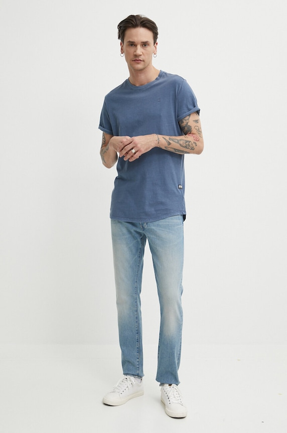 G-Star majica za muškarce od pamuka Lash D16396.2653 mornarsko plava AA00