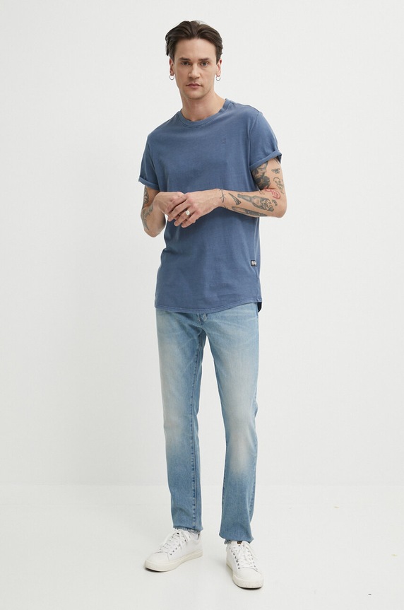 G-Star majica za muškarce od pamuka Lash D16396.2653 mornarsko plava AA00