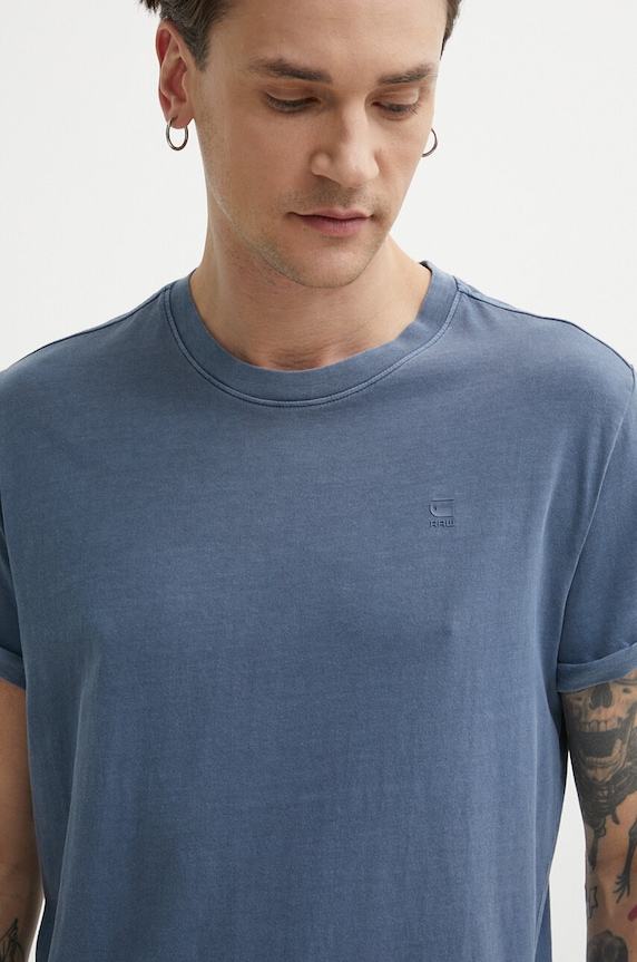G-Star majica za muškarce od pamuka Lash mornarsko plava D16396.2653
