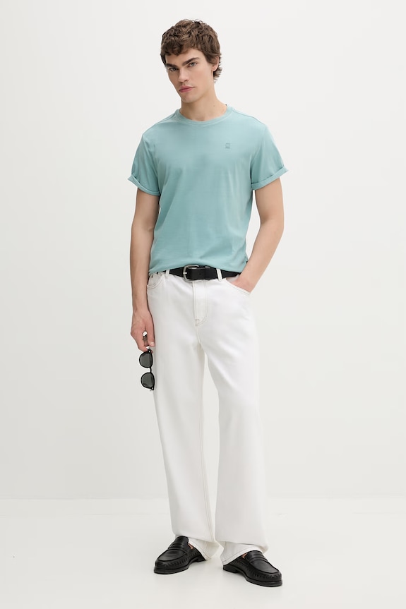 G-Star t-shirt ανδρικό βαμβακερό Lash D16396.2653 τιρκουάζ AA00