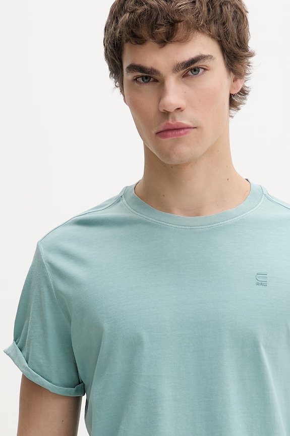 G-Star t-shirt ανδρικό βαμβακερό Lash τιρκουάζ D16396.2653
