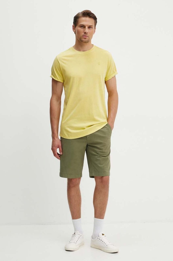 G-Star t-shirt męski bawełniany Lash D16396.2653 zielony AA00
