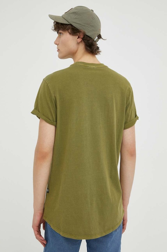 Odzież G-Star t-shirt męski bawełniany Lash D16396.2653 zielony
