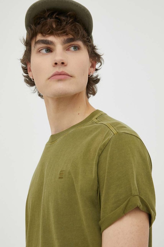 G-Star t-shirt męski bawełniany Lash zielony D16396.2653