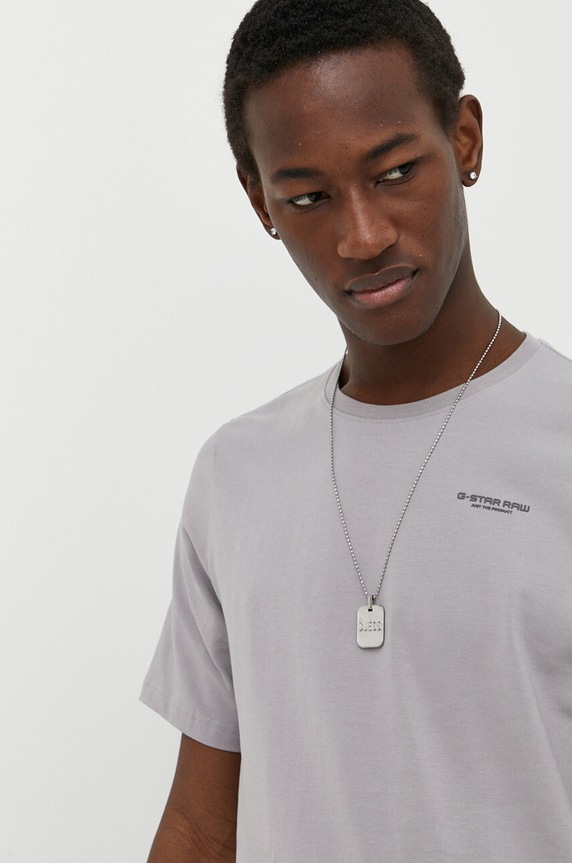G-Star t-shirt Slim base szary D19070.C723