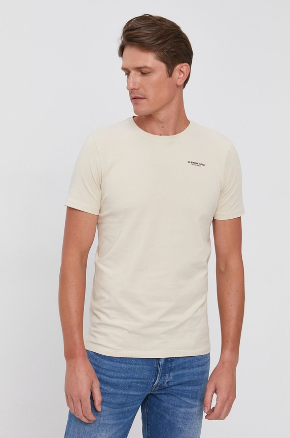 G-Star t-shirt Slim base D19070.C723 beżowy AA00