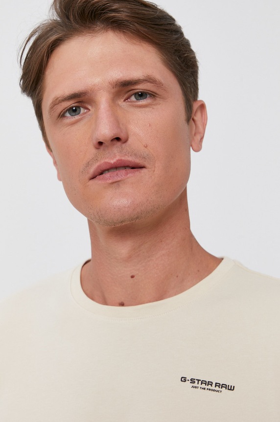 G-Star t-shirt Slim base beżowy D19070.C723