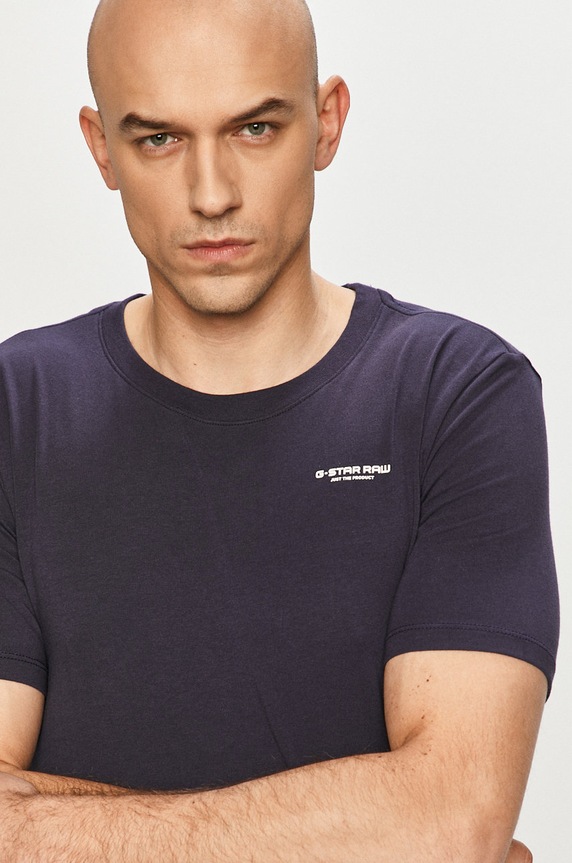 G-Star t-shirt Slim base z elastanem granatowy D19070.C723