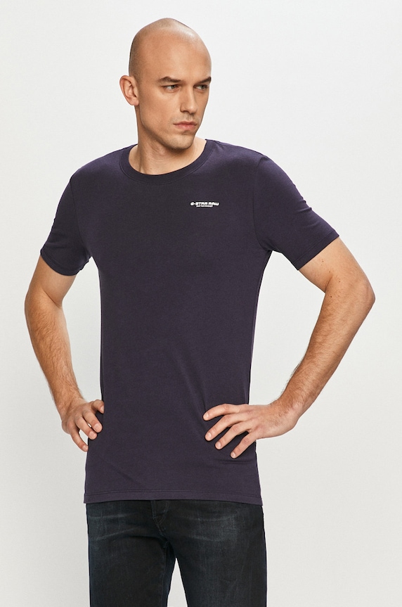 G-Star t-shirt Slim base granatowy D19070.C723