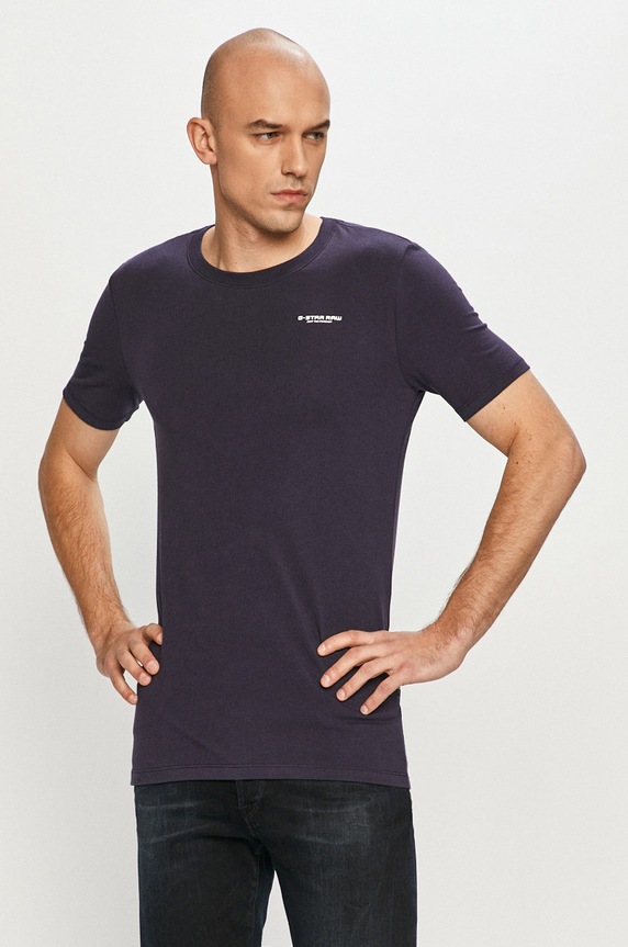 G-Star t-shirt Slim base granatowy D19070.C723