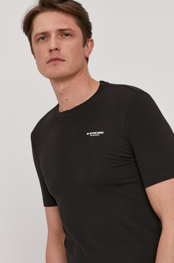 G-Star tricou Slim base negru D19070.C723