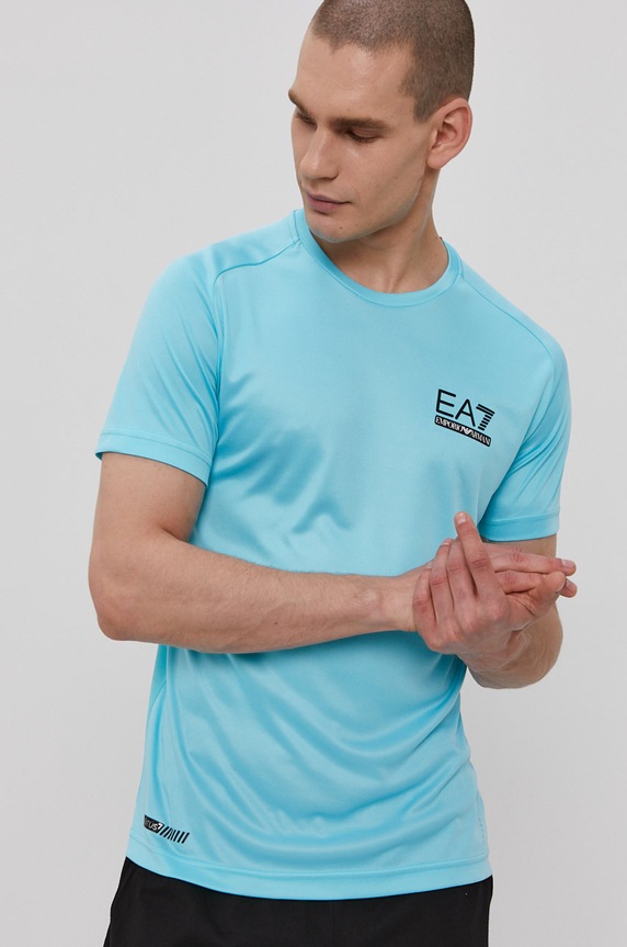 EA7 Emporio Armani T-shirt 3KPT46.PJ9EZ aplikacja niebieski 3KPT46.PJ9EZ