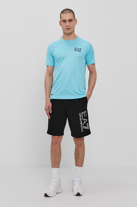 EA7 Emporio Armani T-shirt 3KPT46.PJ9EZ 3KPT46.PJ9EZ niebieski SS21