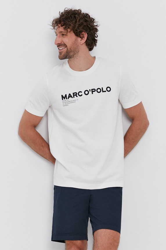Tričko Marc O'Polo okrúhly biela 123208351088