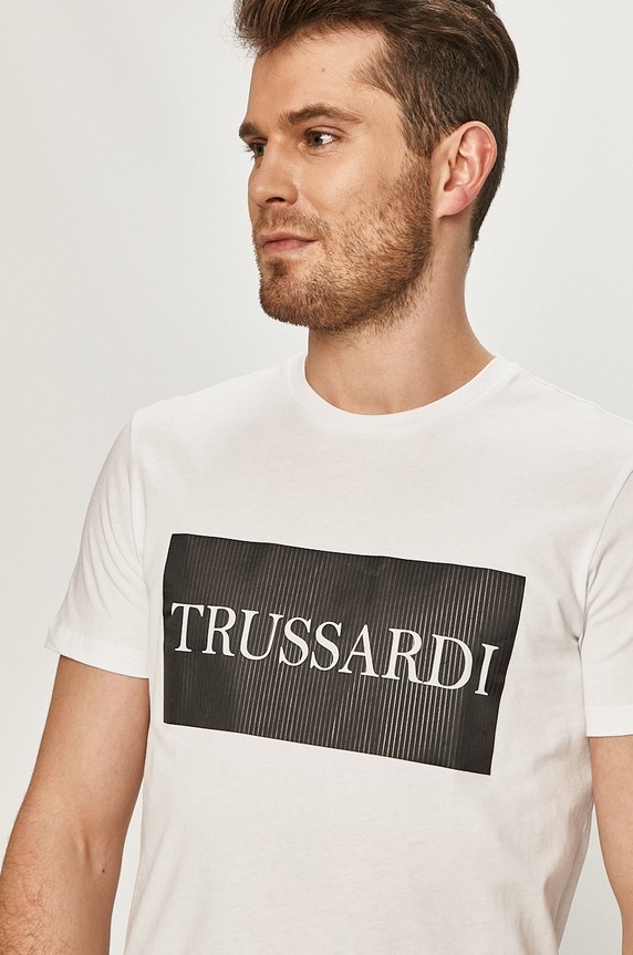 Trussardi Jeans T-shirt nadruk biały 52T00500.1T003605