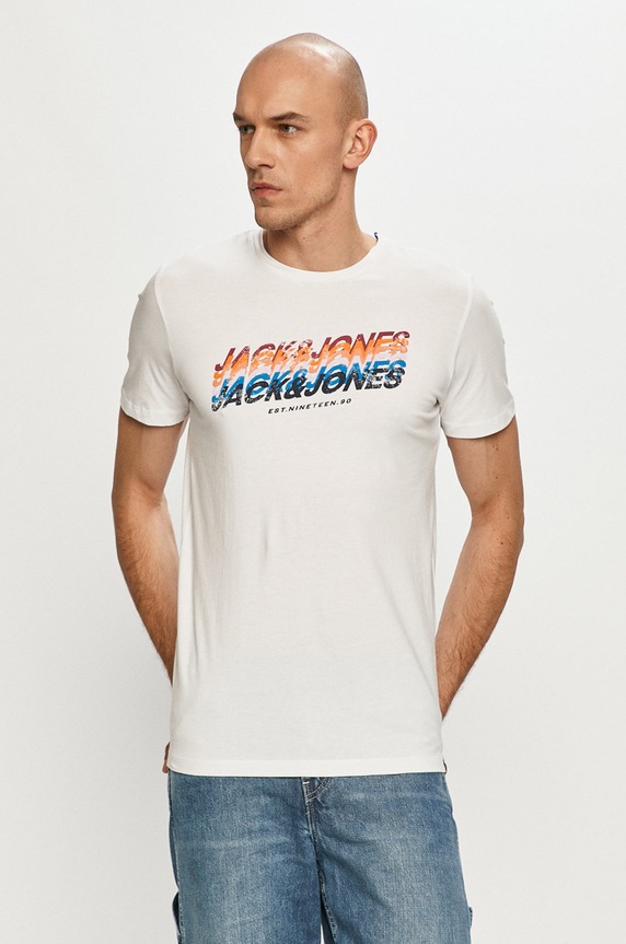 Jack & Jones - Tričko kulatý bílá 12186212