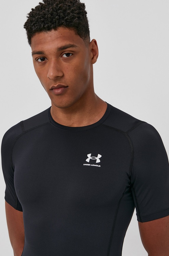 Under Armour t-shirt treningowy męski z elastanem czarny 1361518