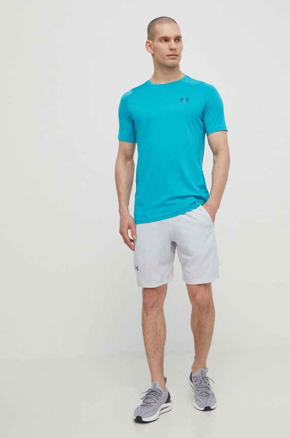 Under Armour t-shirt treningowy 1361683 turkusowy AW24