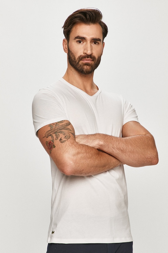 Lacoste - T-shirt (3-pack) TH3451 bawełna biały TH3451