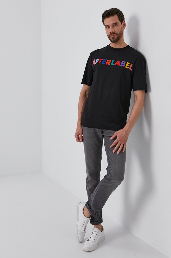 After Label T-shirt AL139.J1/R2 czarny SS21