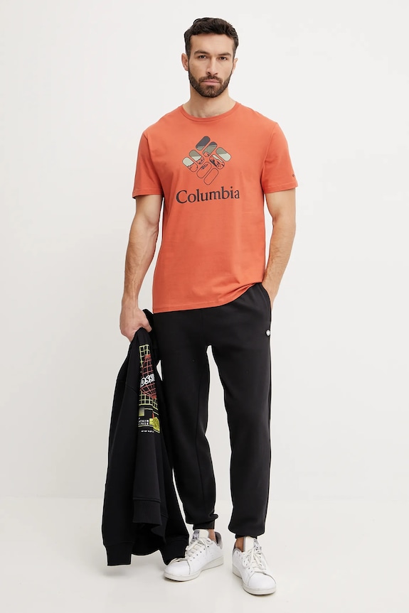 Βαμβακερό μπλουζάκι Columbia 1888813 πορτοκαλί SS25