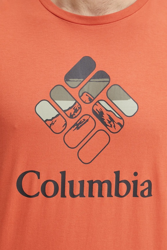 Βαμβακερό μπλουζάκι Columbia 1888813 πορτοκαλί