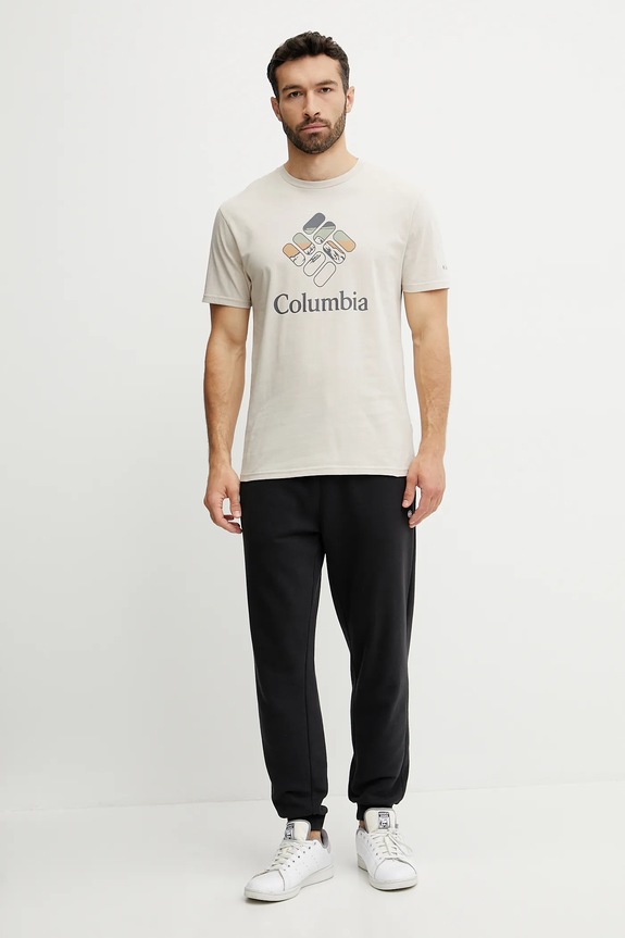 Bavlnené tričko Columbia 1888813 béžová SS25