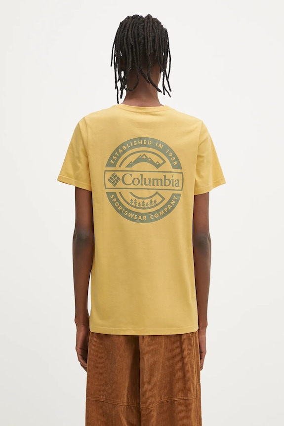 Abbigliamento Columbia maglietta in cotone Rapid Ridge Back Graphic 1934824 giallo