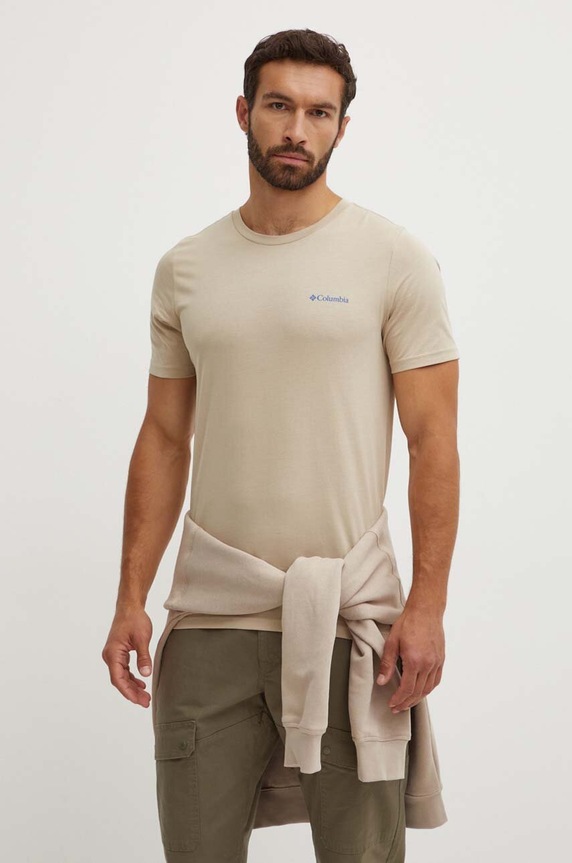 Βαμβακερό μπλουζάκι Columbia Rapid Ridge Back Graphic βαμβάκι μπεζ 1934824